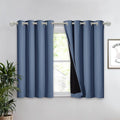 NICETOWN Small 100% Blackout Curtain with Black Liner, Thermal Insulated 2-Layer Lined Drape, Energy Efficiency Small Window Drapery for Dining Room (Stone Blue, 1 Panel, 52-inch W by 45-inch L) by NICETOWN
