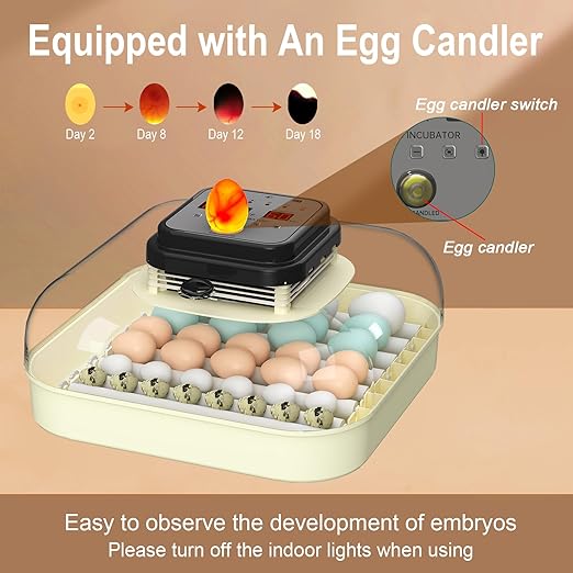 35 Eggs Incubators for Hatching Eggs,Egg Incubator with Automatic Egg Turning and Humidity Control,Chicken Egg Incubator with Egg Candler, Incubator for Chicken, Duck, Goose, Pigeon, Quail - Image 7