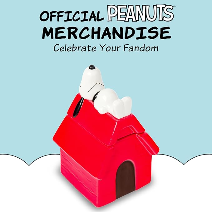 Silver Buffalo Peanuts Sculpted Ceramic Cookie Jar Featuring Snoopy and Snoopy’s House, 5.25” x 5” x 7.75” - Image 6