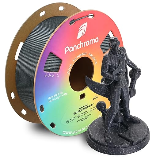 Polymaker Panchroma Galaxy PLA Filament 1.75mm, Galaxy Dark Grey 3D Printer PLA Filament 1kg - Twinkling 3D Printing Filament, Dimensional Accuracy +/- 0.03mm (0.6mm Nozzle Required) by Polymaker