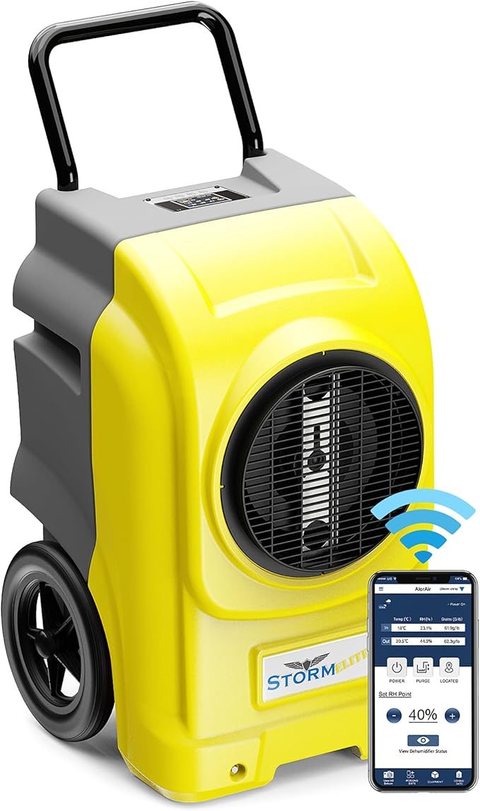 AlorAir 270 Pints Commercial Dehumidifiers for Large Room or Basements, Industrial Large Dehumidifier with Pump and Drain Hose, Dehumidifiers with Smart Wi-Fi, Manufacturer's 5 Years Warranty, Yellow by ALORAIRSOLUTIONSINC0J0DC
