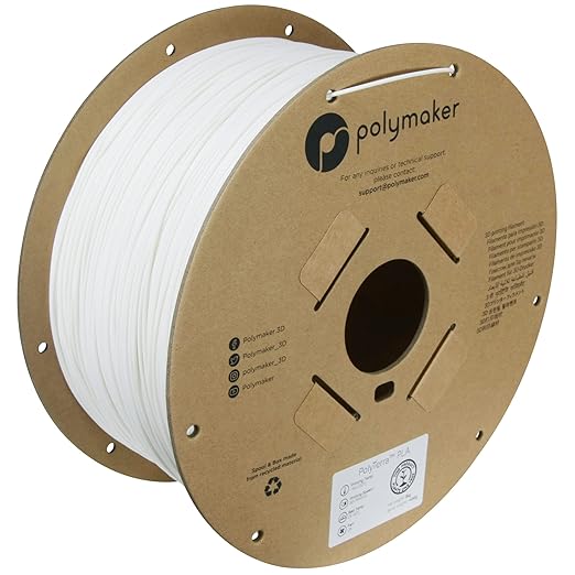 Polymaker Matte PLA Filament Matte Cotton White 1.75mm 3kg 3D Printing Filament, PolyTerra 3D Printer PLA Filament by Polymaker