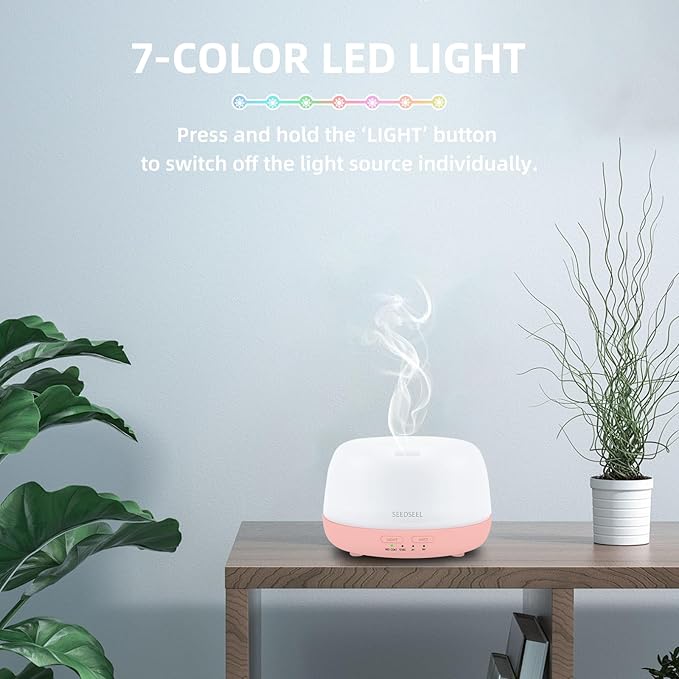300ML Essential Oil Diffuser with Remote Control, Aromatherapy Diffuser with 7-Color Changing LED Light for Home,Bedroom, Office - Image 7