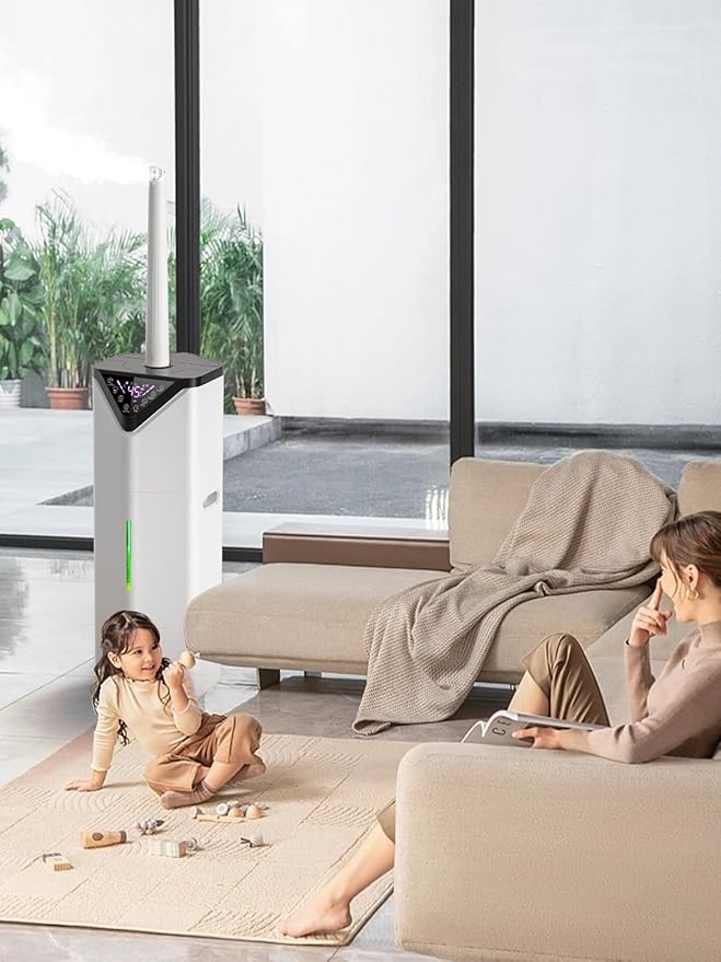 19L/5Gal Humidifiers for Bedroom Large Room 2800 sq ft, Quiet Humidifiers for Large Room, Floor Humidifier with 3 Mist Mode & Auto 180°Mist Tube for Home Whole House School Office Commercial Plants - Image 9