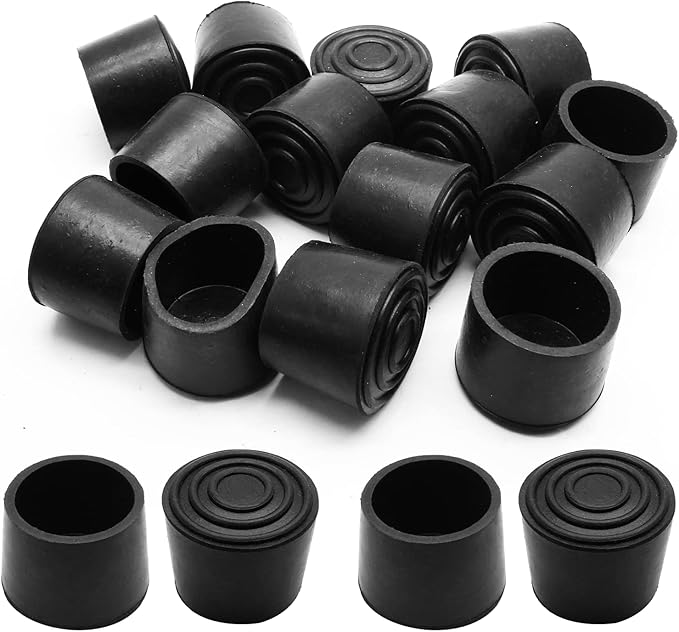 Piutouyar Round PVC Rubber Furniture Covers, 32mm / 1-1/4 Inches Table Chair Leg Tip Protectors, Non-Slip End Cap for Protect Surfaces, Black (16Pcs) - Image 2