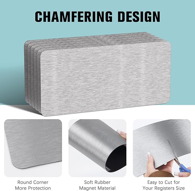 6 Pack Magnetic Vent Covers 5.5"x12", Magnet Cover for Home Floor Wall Ceiling RV Registers Air Vent Decoration Covers Magnetic Sheets - Image 5