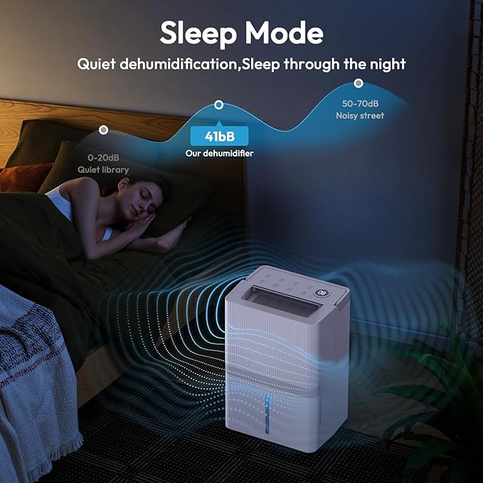 5000 Sq.Ft Dehumidifier for Basement and Home, 75 Pints Most Efficient Energy Star 2025 Dehumidifier with Drain Hose, Smart Humidity Control, 24H-Timer, for Bedroom, Bathroom, Large Room - Image 4