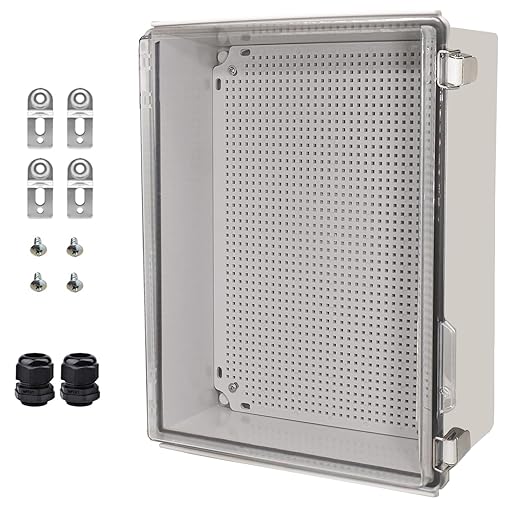 Waterproof Electrical Box Junction Box Weatherproof IP67 ABS Plastic Enclosure Switch Router Project Box Electronics DIY Enclosure With Mounting Plate and Wall Bracket Clear 15.7"x 11.8"x7.1" by YETLEBOX