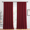 NICETOWN Living Room Curtains for Window - Energy Efficient & Noise Reducing Thermal Insulated Rod Pocket Blackout Drapes/Draperies for Living Room (Burgundy Red, 2 Panels, W52 inches x L95 inches) by NICETOWN