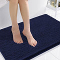 Smiry Luxury Chenille Bathroom Rugs 36x24, Extra Soft and Absorbent Shaggy Bath Mat, Machine Washable, Non-Slip Plush Carpet Runner for Tub, Shower, and Floor, Home Decor Accessories, Navy Blue by Smiry