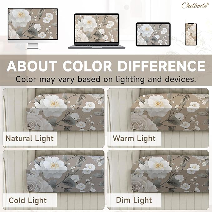 8Pcs Stretch Patio Cushion Cover, Vintage Floral Printed Couch & Sofa Slipcovers for Patio Furniture Cushions Washable Reusable Couch Covers Replacement for All-Season (Cover Only) - Image 6