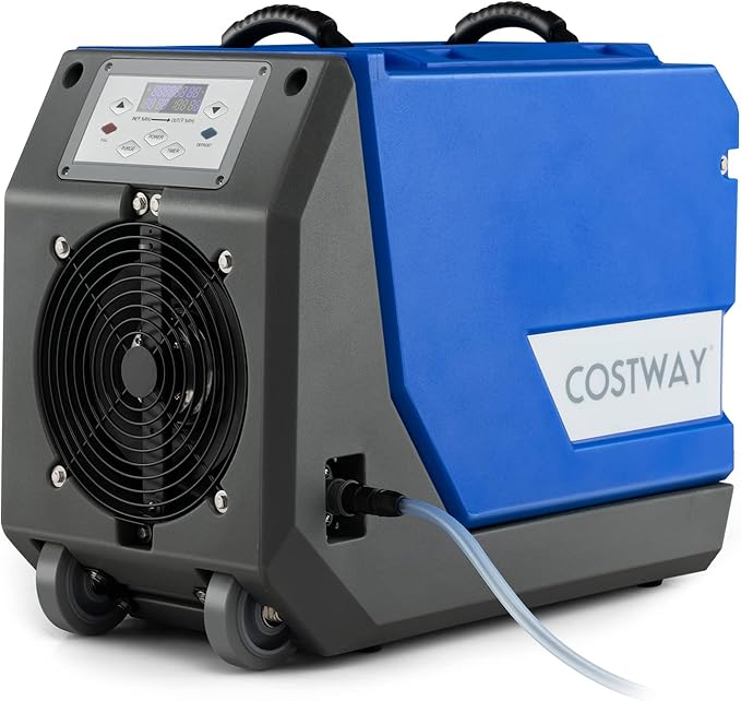 COSTWAY 180 PPD Crawl Space Dehumidifier with Pump, 24.6 Ft Drain Hose, Auto Defrost & Memory Function, 6,000 Sq. Ft Commercial Dehumidifier for Basement, Warehouse, Job Site, Water Damage Restoration by COSTWAY