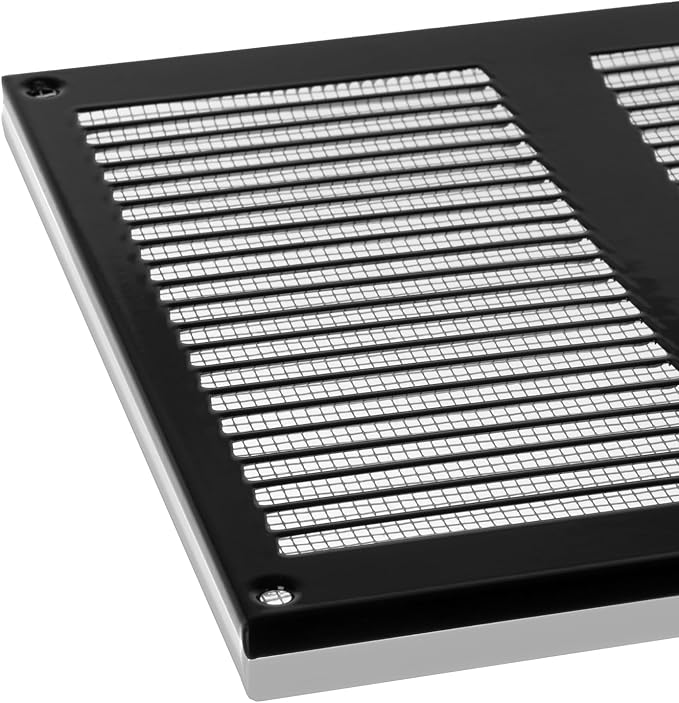 10x6 inch (Duct Opening) Vent Cover - Black Ventilation Covers for Wall and Ceiling - Metal Return Grille - HVAC AC Air Vents Register for Indoor and Outdoor Use with Mesh - Image 6