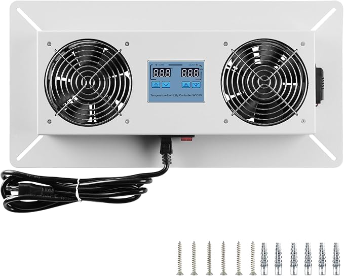 240 CFM Crawlspace Vent Fan, With Thermostat,Humidistat, Crawlspace Fans, For Moisture Reduction, Radon Mitigation, Freeze Protection, Ideal for Basement, Attic, Crawl Space Fan Vent(Air Out) by Pewoaoa
