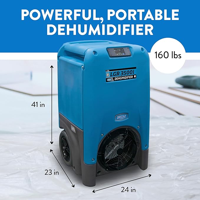 Dri-Eaz LGR 3500i Industrial Dehumidifier w/Pump, Portable Commercial Dehumidifier w/ Drain Hose, Safe & Efficient for Basement & Garage, 30 Gallon - Image 3