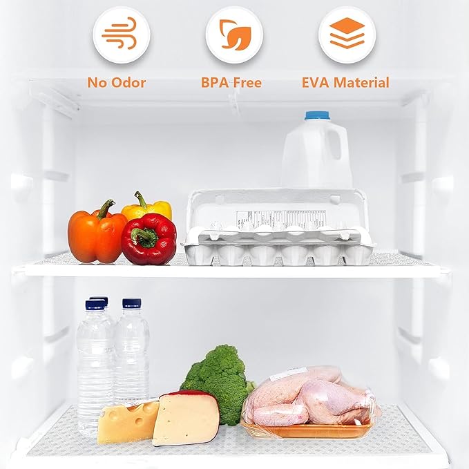 Shelf Liners for Kitchen Cabinets Refrigerator Liners Waterproof & Oil-Proof Kitchen Cupboard Liner Non-Slip Drawer Mats EVA Material Non Adhesive Fridge Liner for Shelves Clear 35.4 x 236.2 Inches - Image 5