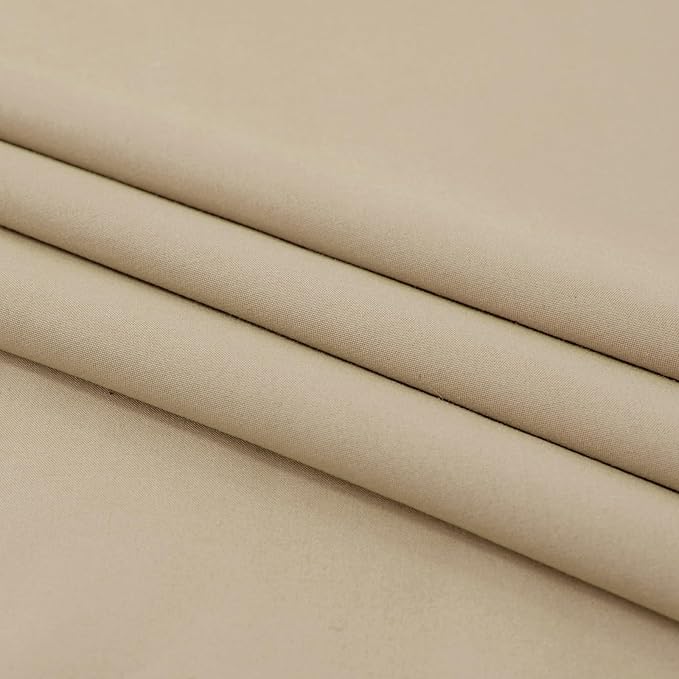 L.Z.E Light Filtering Curtains 72 Inch Length 2 Panels Set, Beige Privacy Non-See-Through Semi Sheer Curtains for Living Room Nursery Doorway Divider, Rod Pocket Window Panels (55" W x 72" L) - Image 7