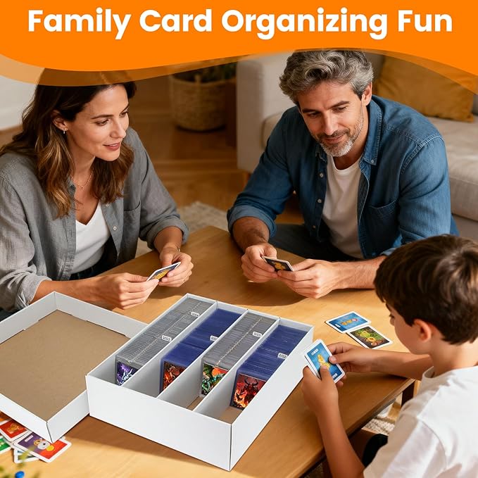 6 Pack Trading Card Storage Box - 4 Rows Divided Cardboard Case, Compatible with Top Loader One Touch for Sports Card Storage - Image 7