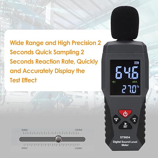 Digital Sound Level Meter Decibel Meter 30-130dBA Noise Measurement Device for Accurate Noise Monitoring in Home Office Industrial Environments - Image 7