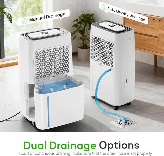 5500 Sq.Ft Dehumidifier for Basement with Drain Hose, Max 80 Pints/D (Standard 50Pint/D), Most Efficient Energy Saving 2026 Dehumidifier Features Air Purifier Combo, Ideal for Large Room, Home, Garage - Image 4
