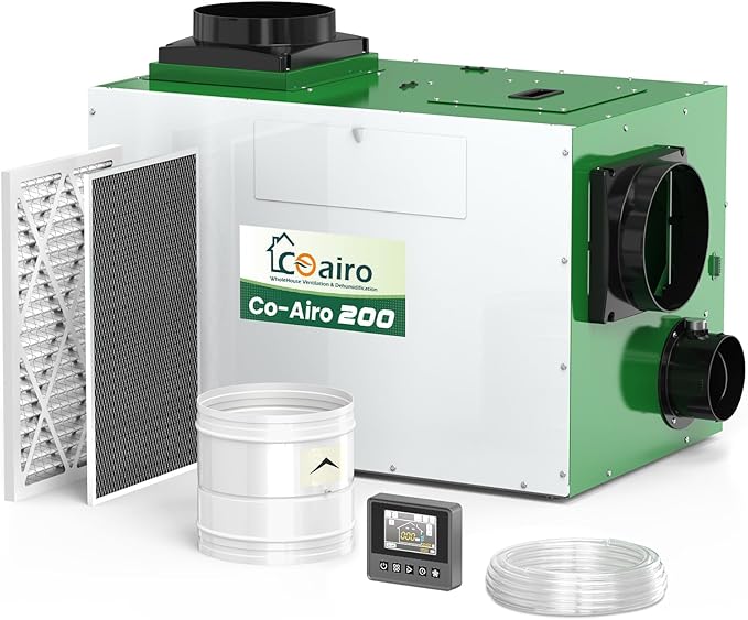 Whole House Dehumidifier 330 Pint with Controller, Crawl Space Dehumidifier with Fresh Air Function and Drain Hose Up to 4500 sq. ft. for Grow Tent, Whole House, Commercial, Basement by Coairo
