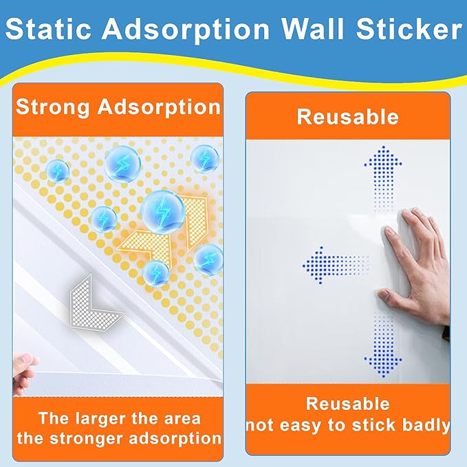 Electrostatic Wall Protective Film, Clear Wall Protector Removable Contact Paper, Transparent Static Cling, Plastic Protector from Trash Can, Chair Back, Furniture, Door 13ft - Image 2