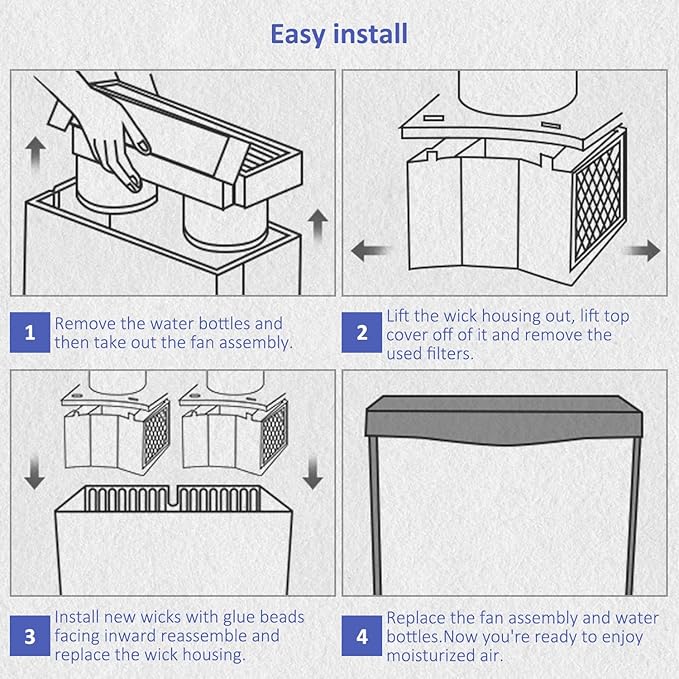 Replacement 4 Pack Humidifier Filter for Kenmore for Sears 758 Model (8 7/8" x 6 5/16" x 2 7/16") - Image 6