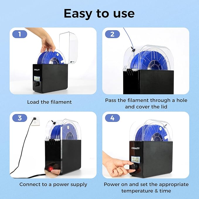 Creality Filament Dryer Box Pro, Upgrade 3D Printer Filament Dryer Box with Fan, 360° Heating Filament Dehydrator Storage Box for 1.75/2.85mm PETG PLA TPU ABS Nylon - Image 6