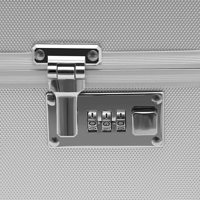 Metal Locking File Organizer Box, 13.8*10*13.4 inch Portable Locking Storage Box w/Lock for Filing Letters & Documents, File Storage Box for Offices, Hotels, Schools, Shopping Malls (Silver) - Image 7