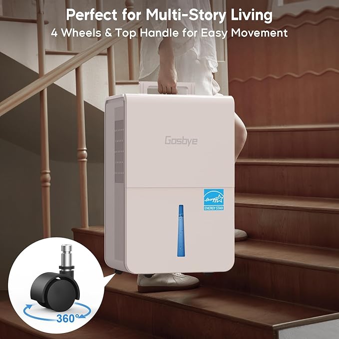 4500 Sq.Ft. 2025 Energy Star Dehumidifier for Basement & Large Rooms with Drain Hose, Max 115 Pints/Day | 45dB Quiet Compressor | 1.7 Gal Water Tank | Auto Shut-Off & Restart, White - Image 7