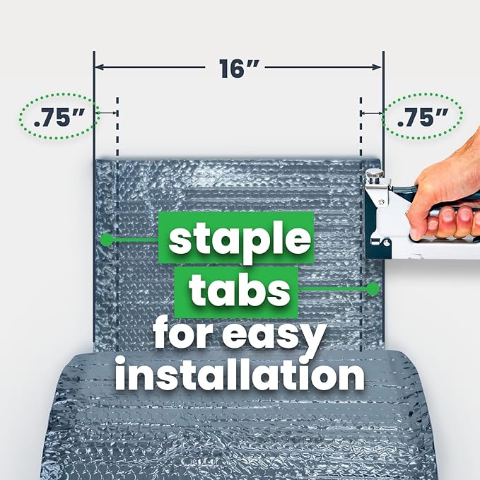 EcoFoil rFoil Floor Joist & Wall Insulation 16” x 125’ (166.63 Square feet) – Double Bubble Reflective Foil for Floor & Wall Insulation - Reflects 96% Radiant Heat - Vapor Barrier - Image 3