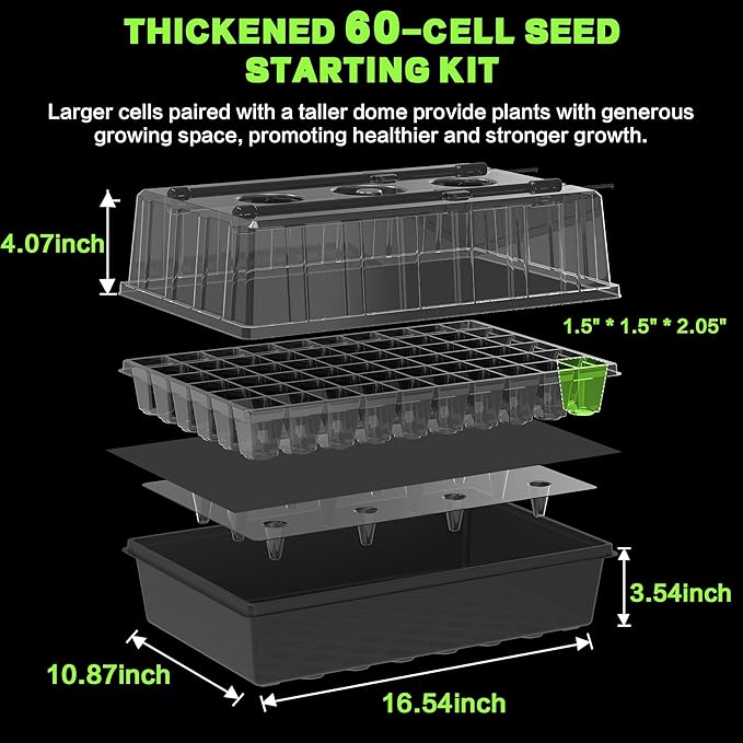 120-Cell Self-Watering Seed Starter Tray with Grow Lights, Upgraded 1–24H Timer, Seed Trays with Humidity Dome, Indoor Gardening System, Starter Kit for Seeds, Plant Germination - Image 2