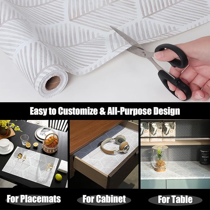 Shelf Liners for Kitchen Cabinets, 24IN x 10FT Non Adhesive and Strong Non-Slip Shelf Cabinet Drawer Liners for Kitchen Wire Fridge, Waterproof Shelf Drawer Liner,Easy to Clean - Image 5