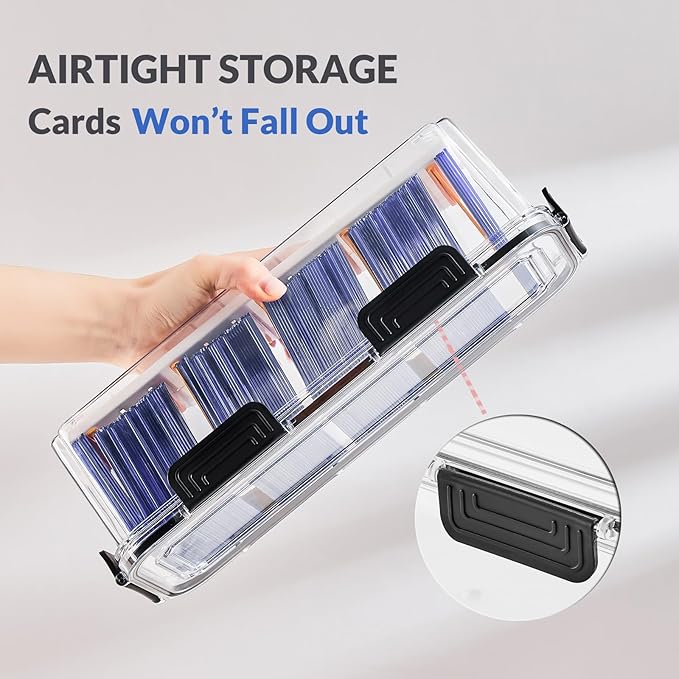 Toploader Storage Box, Trading Card Storage Box with 5 Dividers, Hard Plastic TCG Card Storage Box for Top Loaders, Large for 165 Toploaders 650 Cards (2 Pack) - Image 3