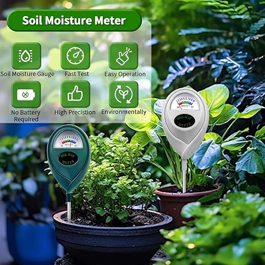 Plant Moisture Meter Soil Moisture Sensor Meter Water Monitor Hygrometer Plant Water Meter [Green + White] Soil Moisture Meter for Gardening, Farming, Plants - Image 2