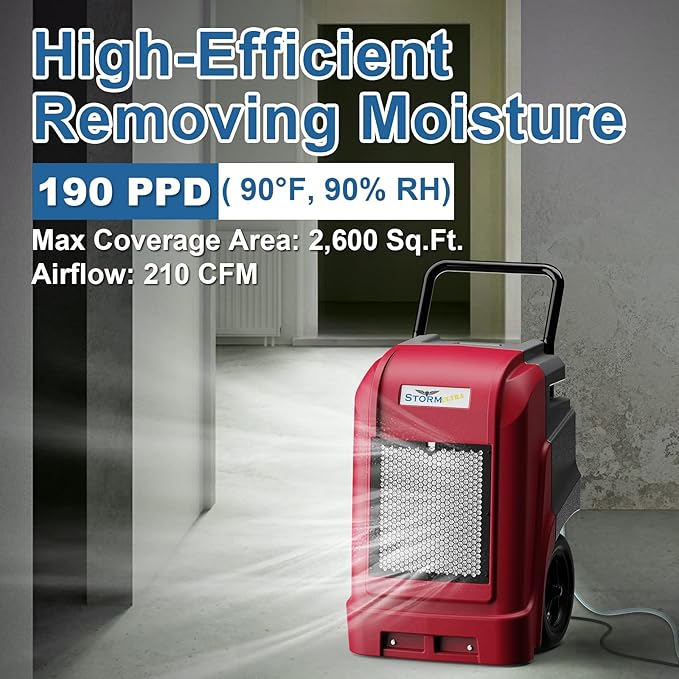 ALORAIR Smart WiFi Commercial Dehumidifier 190 PPD with Pump, Industrial Dehumidifiers Large Capacity for Basements, Garages & Job Sites, 5 Years Limited Warranty - Image 3