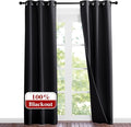 NICETOWN High-End Thermal Kitchen Curtains, Black, 37" Wide Per Panel, Set of 2 Panels, Full Blackout Curtains 80 Inches Long for Dining Room, Soundproof Window Treatment Drapes for Hall Room by NICETOWN
