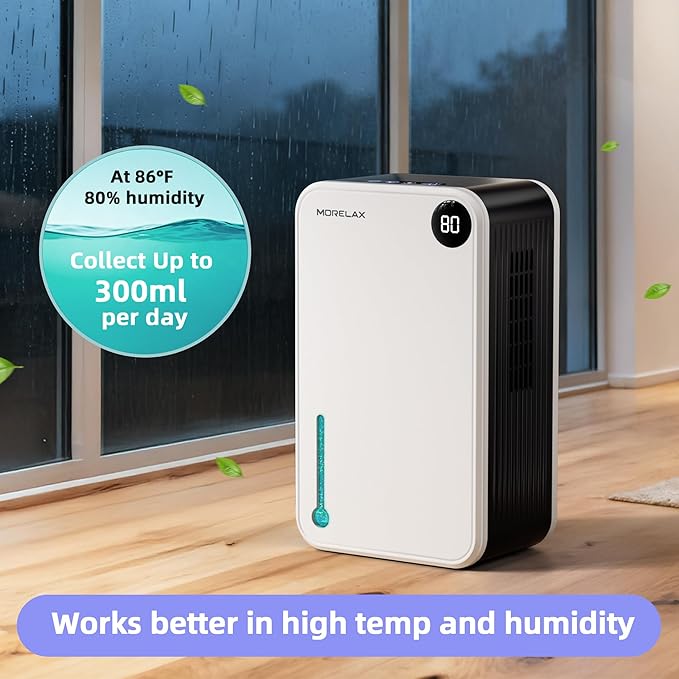 Dehumidifier,Scozza Small Dehumidifiers for Room for Home, Quiet with Auto Shut Off, Dehumidifiers for Bedroom (280 sq. ft), Bathroom, RV, Closet,Bedroom, Basement, 7-color LED light,White - Image 4