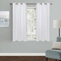 MYSKY HOME White Curtains for Bedroom, Grommet Room Darkening Curtain for Living Room, Vertical Blinds Privacy Thermal Insulated Curtain for Kitchen, 1 Curtain Panel, 42 x 45 Inch, Pure White by MYSKYHOME