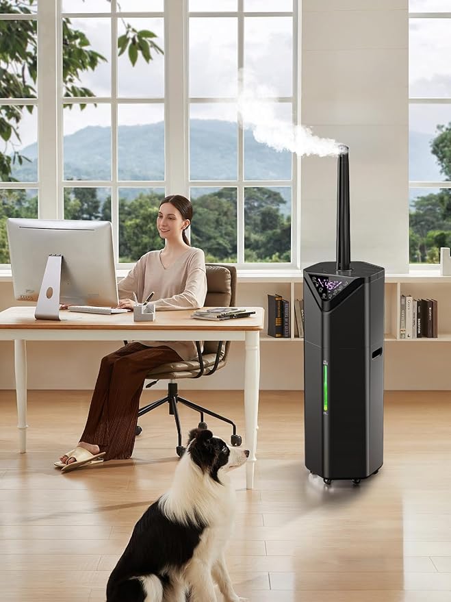 5Gal Humidifiers for Bedroom Large Room 2800 sq ft, 19L Quiet Humidifiers for Large Room, Floor Humidifier with 6 Mist Mode & Auto 180°Mist Tube for Home Whole House School Office Commercial Plants - Image 9