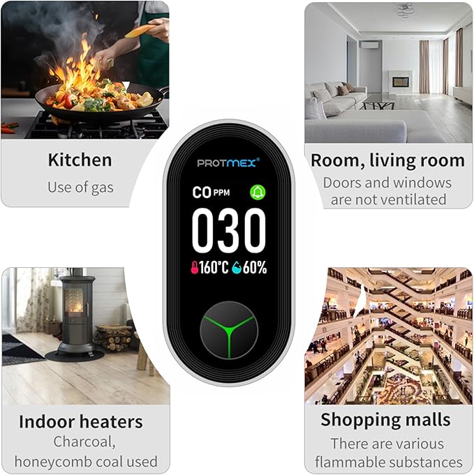 Protmex Carbon Monoxide Detector Plug in Wall, 3-in-1 Co Detector Monitor Air Quality with Temperature Humidity Sensor, Portable CO Meter Easy to Read & Install, for Home/Hotel/RV - Image 11