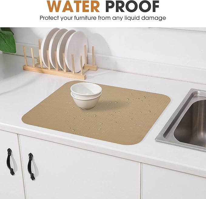Drawer and Shelf Liner, Non-Slip Kitchen Cabinet Liners Non-Adhesive Thick Strong Grip Waterproof Washable Mats Protect Dresser Shelves Cupboard Bathroom Cabinets, Beige, 12 in X 10 FT - Image 5