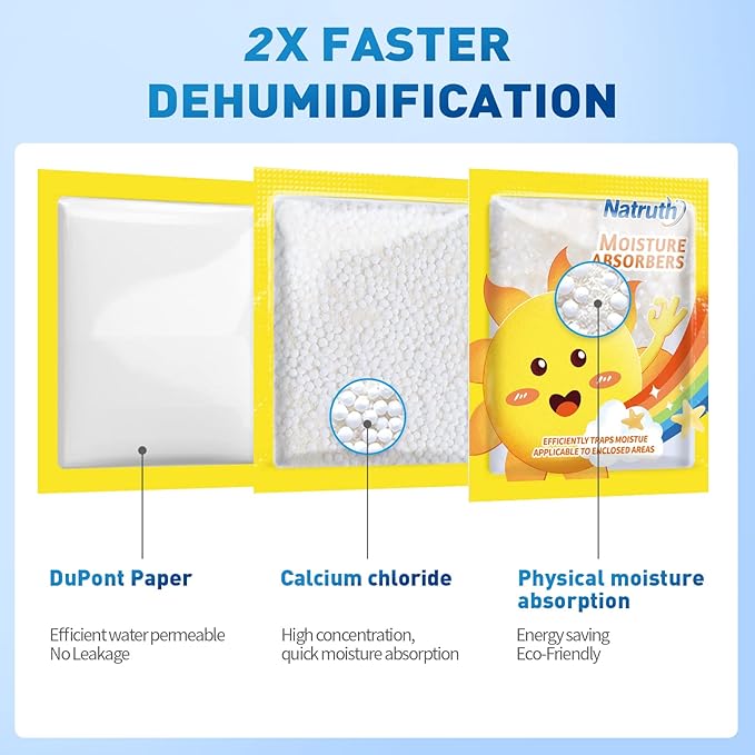 NATRUTH 12-PACK Moisture Absorber Bags with Lavender, Drawer Dehumidifier Home Desiccant Small Bag Use for medicine boxes, underwear boxes, Eliminates Odors, Closet Dehumidifier Bags for Small spaces - Image 2