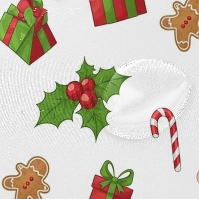 Christmas Gnome Santa White Shower Curtain Liner 72×72 inch for Bathroom Curtain Anti Mold Shower Curtain with Hooks Shower Accessories - Image 4