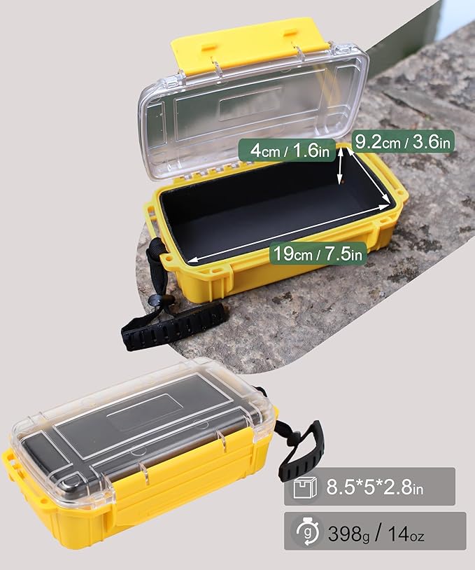 Waterproof Box Dry Box for Kayaking Boat Waterproof Storage Box, Water Tight Container Protective Case 8.5" L x 5" W x 2.8" H - Image 2