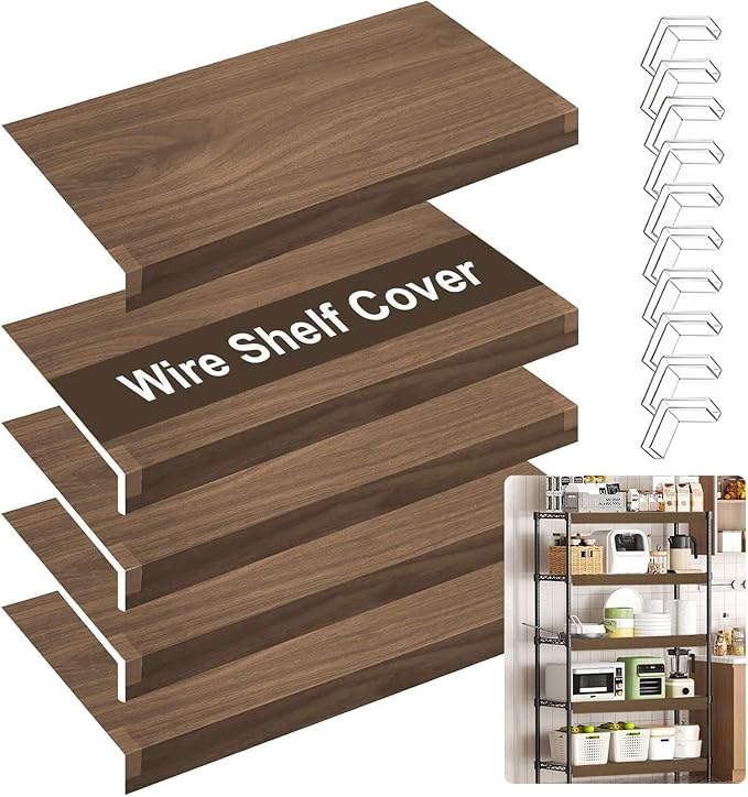 5PCS Wire Shelf Covers for Pantry, 33 X 12 in PVC Wire Rack Covers for Shelves, Preventing Leakage of Items & Removable, Closet, Kitchen by Unknown