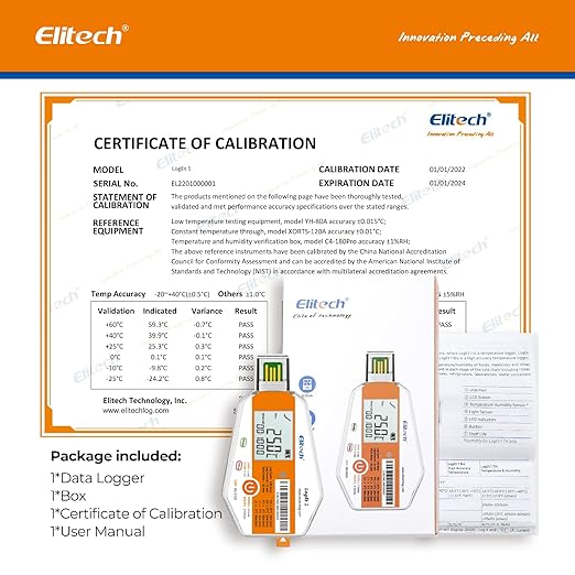 Elitech WHO PQS Certificated 10 Pack Temperature Data Logger 120Days with Light Sensor Single Use Temperature Recorder PDF Report USB Temperature Logger 16000 Points LogEt1 - Image 6