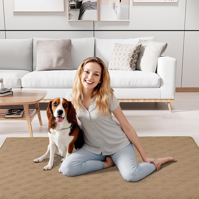 Smiry Reversible Waterproof Couch Covers for Sofa, Washable Dogs Pet Couch Covers for 3 Cushion Sofa Pet Friendly, Water Resistant Furniture Protector Slipcover, Geometric (82"x102", Camel/Beige) - Image 9