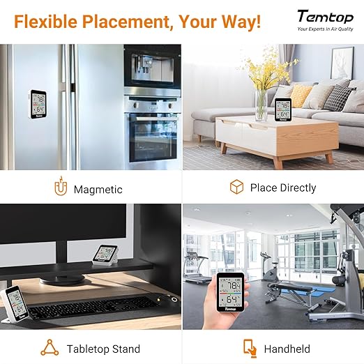 Temtop Humidity Meter T1, Indoor Thermometer for Room Temperature, Bluetooth Hygrometer with Notification Alerts, Data Export, Digital Gauge for Home, Office, Greenhouse, Garage, Baby Nursery, Gift - Image 7