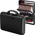 ENGPOW Fireproof Document Box with Lock, Hard Case Fire & Water Resistant File Organizer with 25-Pocket Accordion File Folder, Portable Home Office Safe Storage for Important Documents Laptop Black by ENGPOW